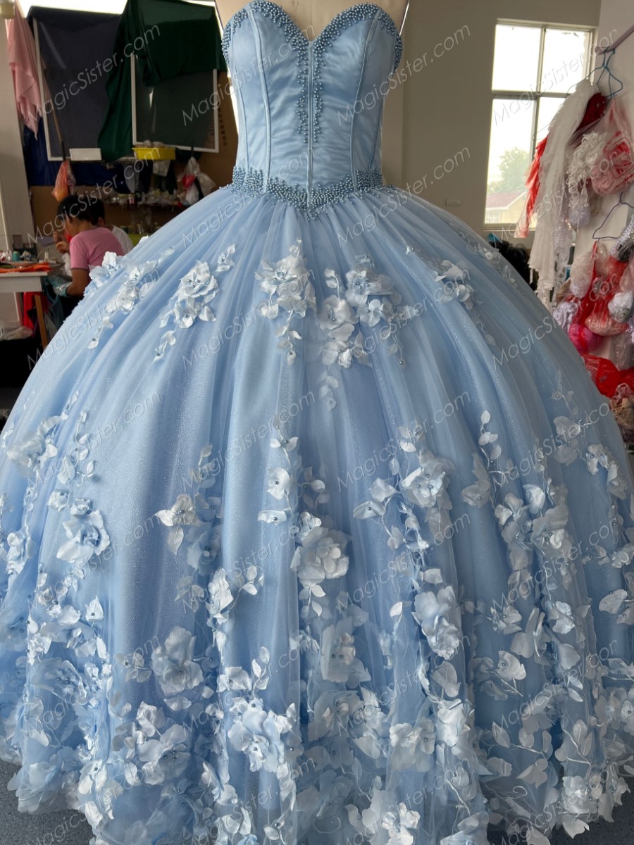 Instock 3D Flowers Quinceanera dresses