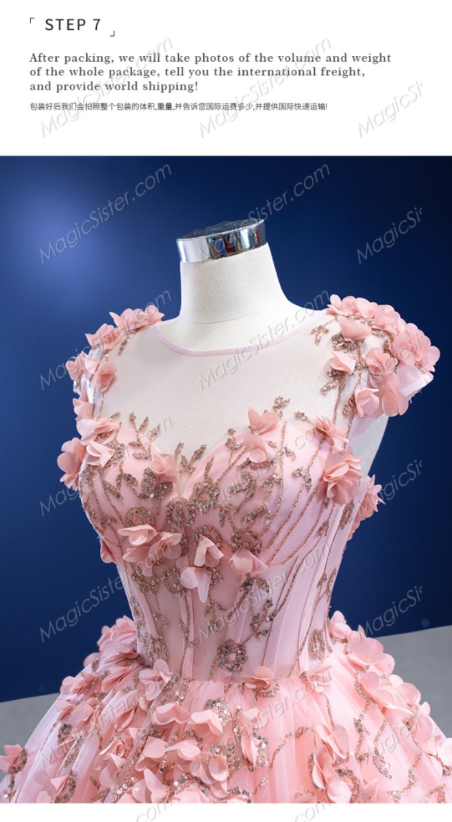Instock 3D Flowers quinceanera dresses