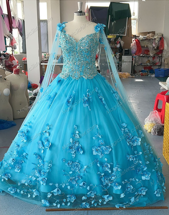 instock 3D Flowers Quinceanera dresses