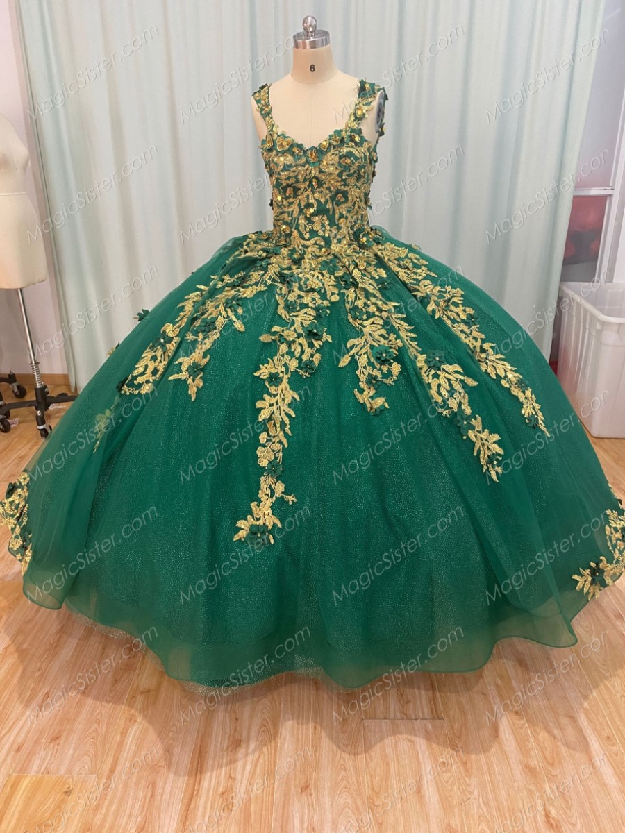 Instock 3D Flowers Quinceanera dresses