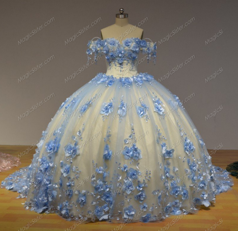 Instock 3D Flowers Quinceanera dresses
