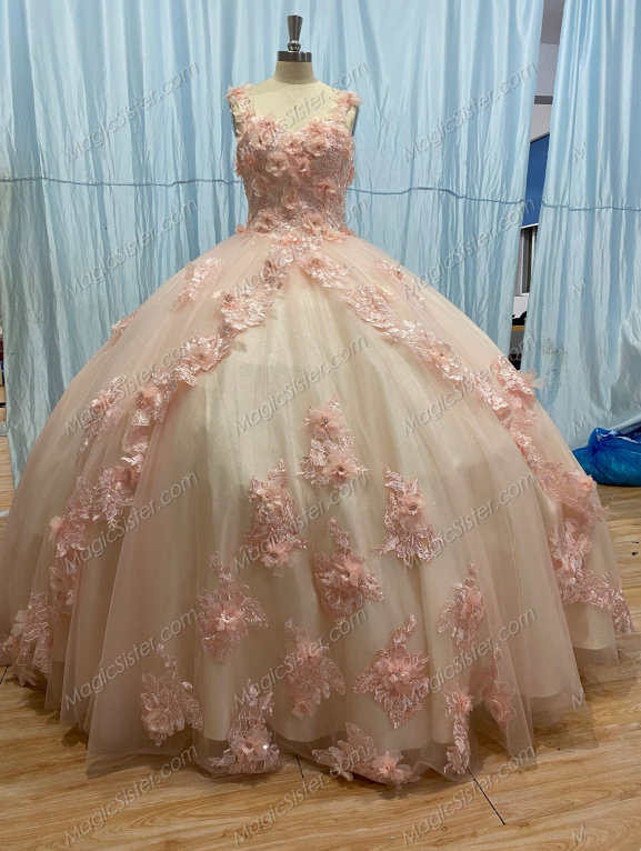Instock 3D Flowers Quinceanera dresses
