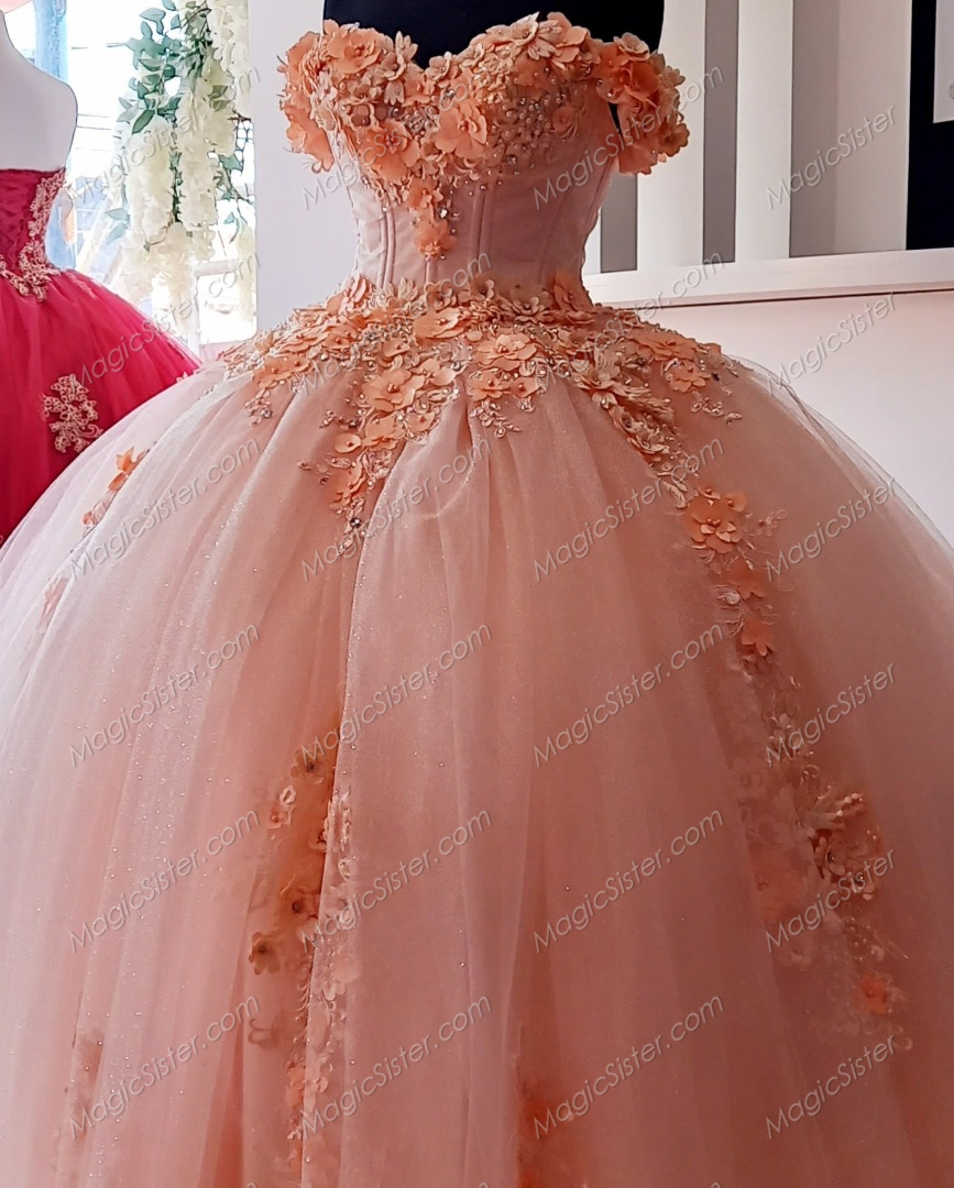 Instock 3D Flowers Quinceanera dresses