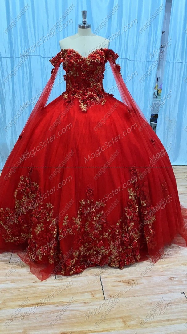 instock 3D Flowers Quinceanera dresses