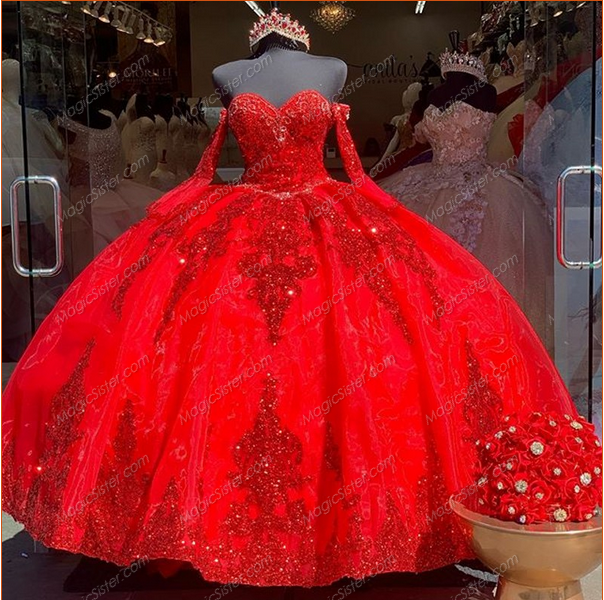 Instock 3D Flowers Quinceanera dresses
