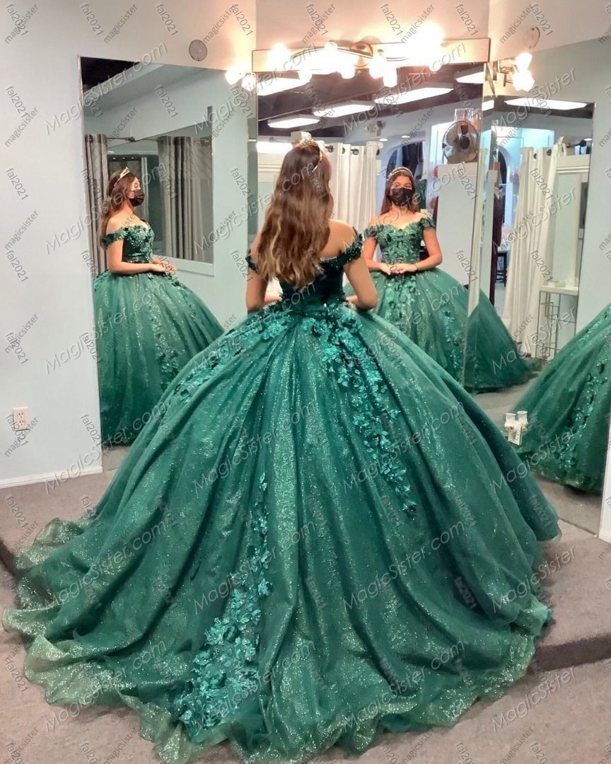 Instock 3D Flowers Quinceanera dresses