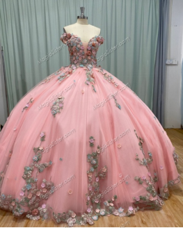 Instock 3D Flowers Quinceanera dresses