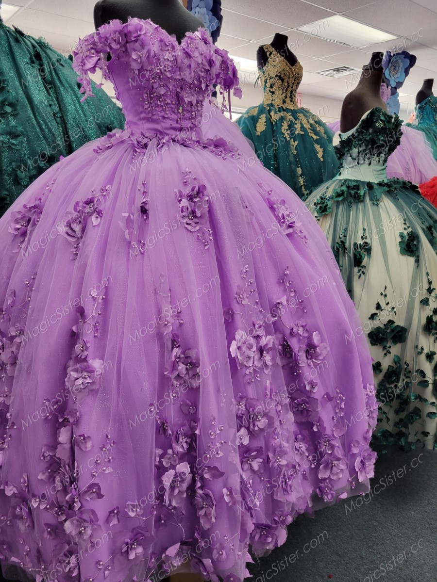 Instock 3D Flowers Quinceanera dresses