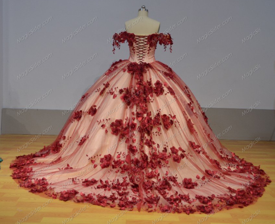 Instock 3D Flowers Quinceanera dresses
