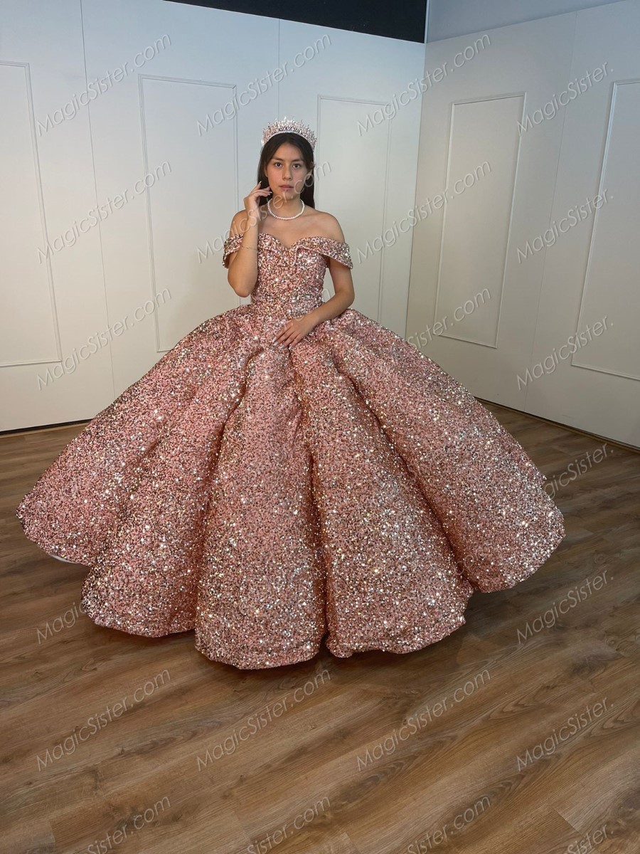 Blush Instock Sequins Quinceanera dresses