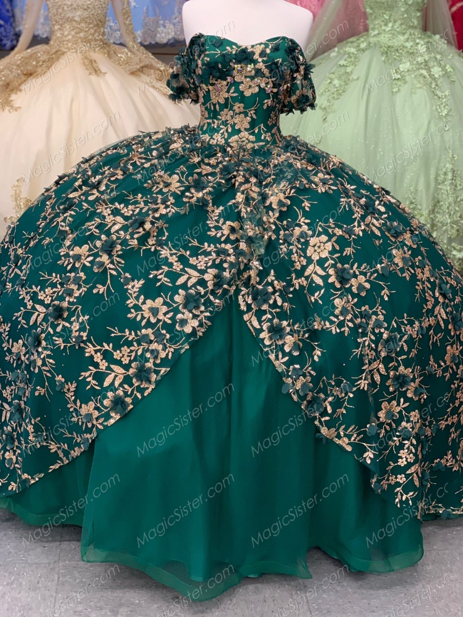 Instock 3D Flowers Quinceanera dresses