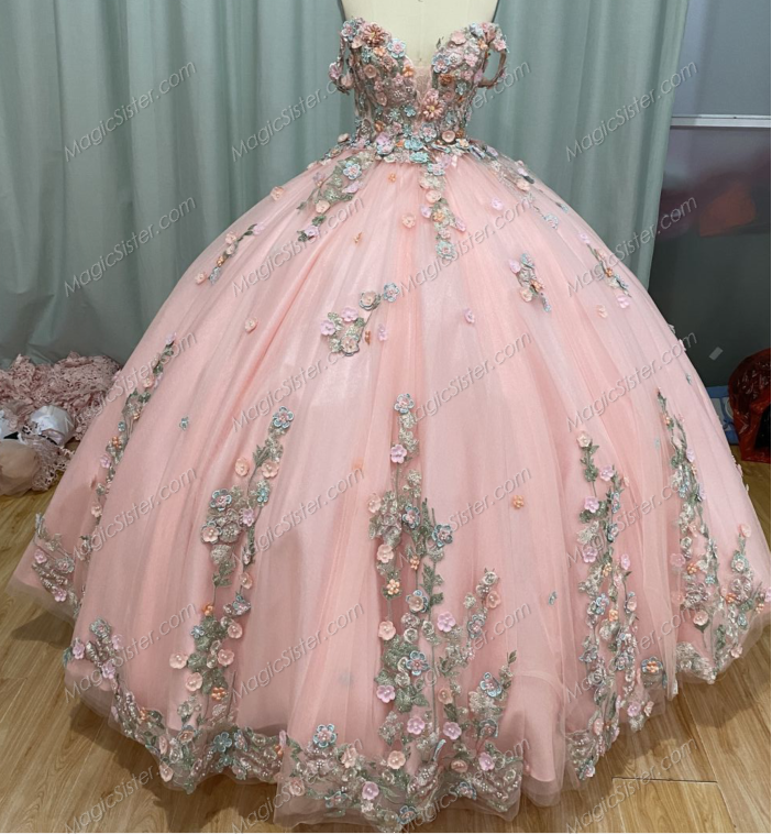 Instock 3D Flowers Quinceanera dresses