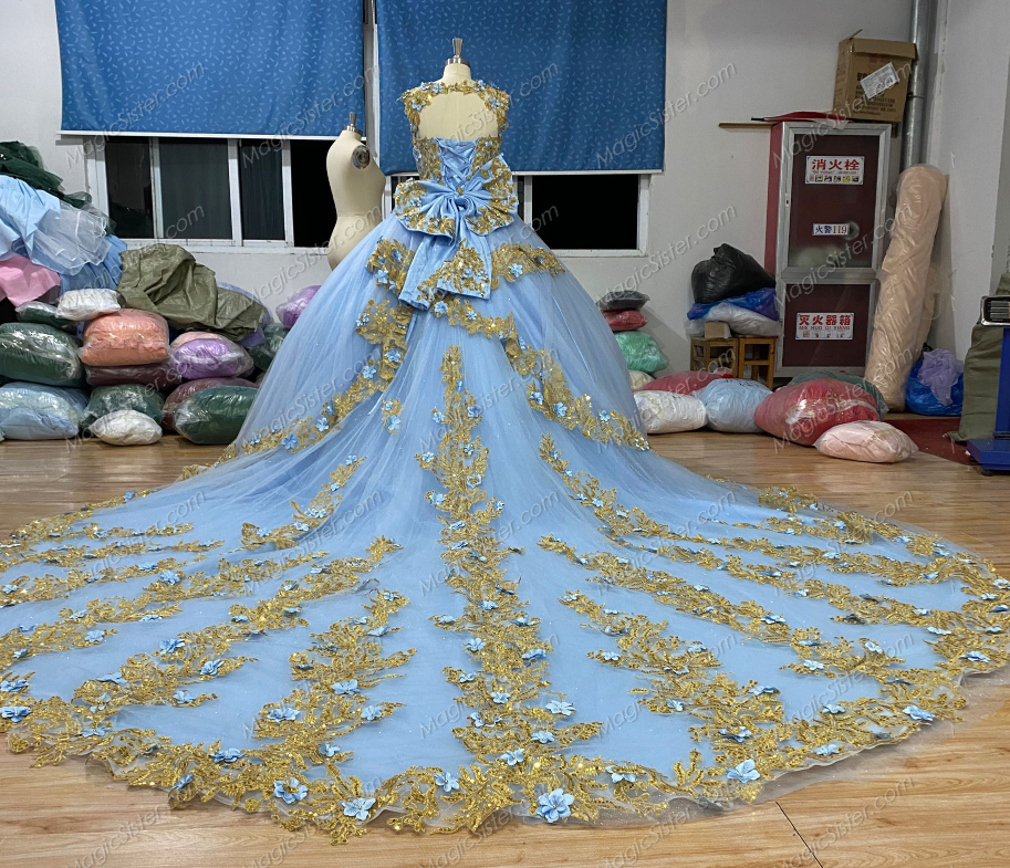 Instock 3D Flowers Quinceanera dresses