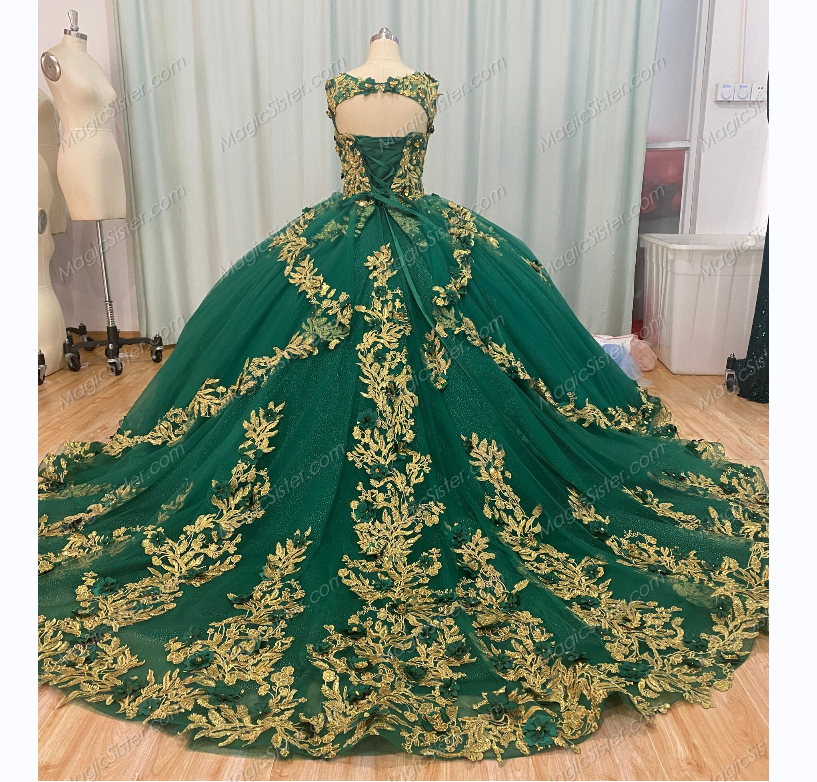 Instock 3D Flowers Quinceanera dresses