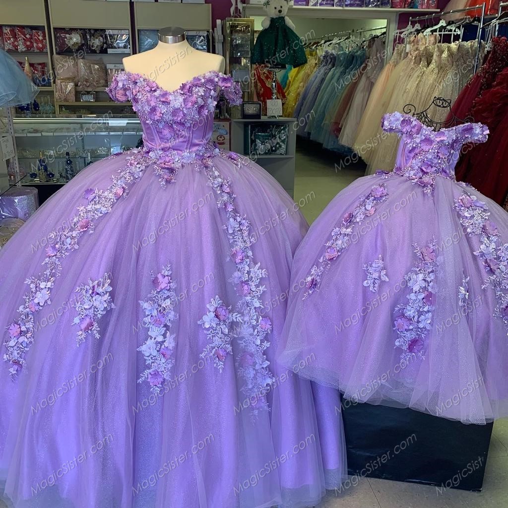 Instock 3D Flowers Quinceanera dresses
