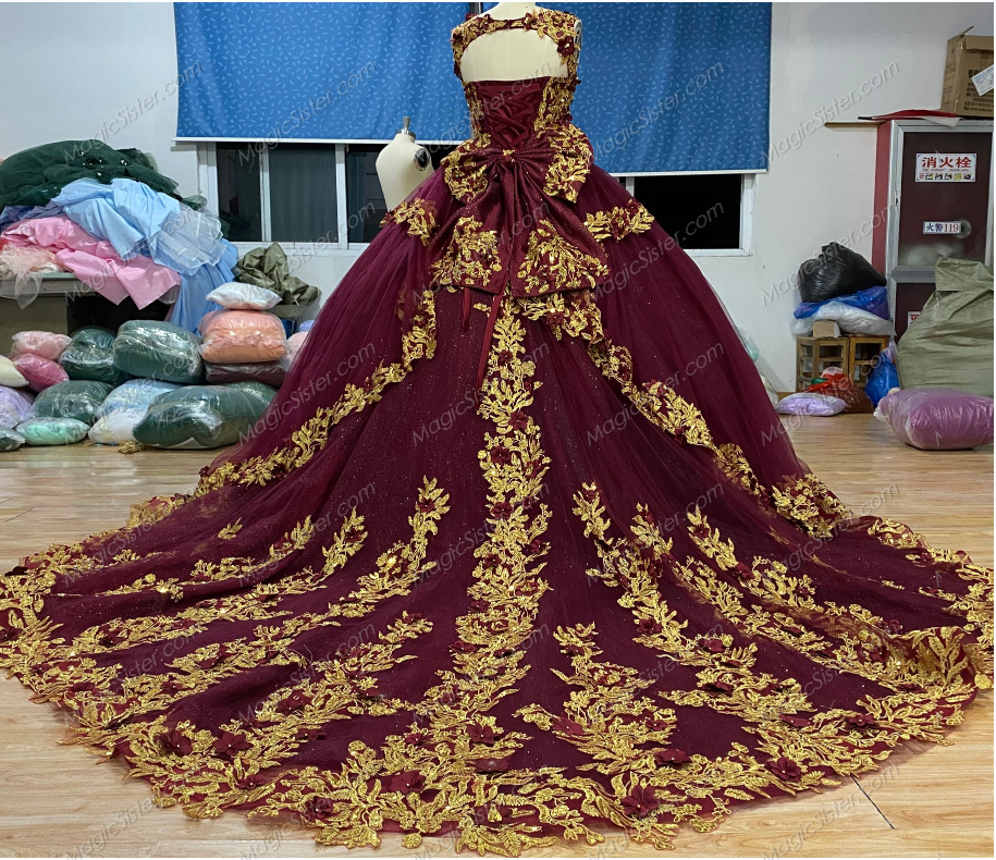 Instock 3D Flowers Quinceanera dresses