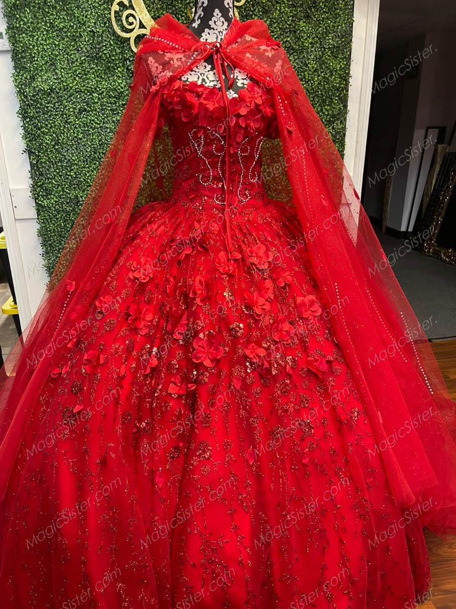 Instock 3D Flowers Quinceanera dresses