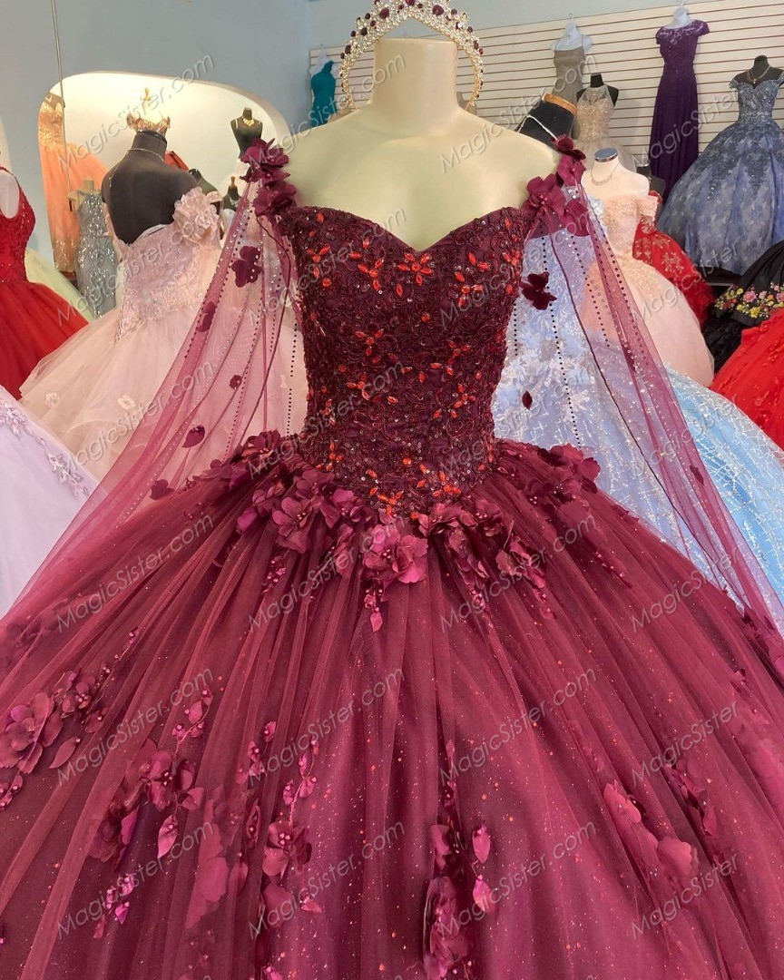 Instock 3D Flowers Quinceanera dresses