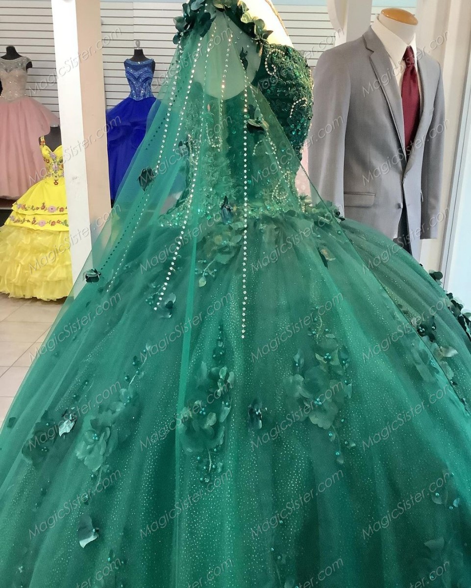 Instock 3D Flowers Quinceanera dresses