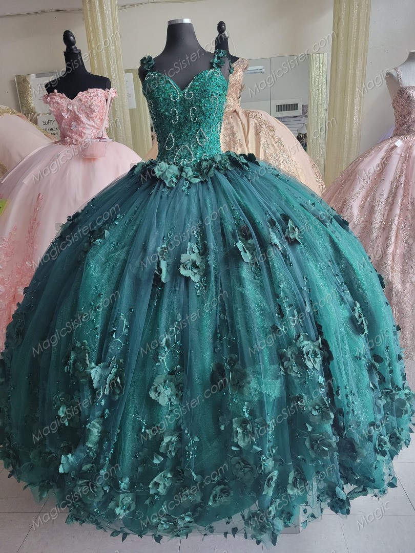 Instock 3D Flowers Quinceanera dresses