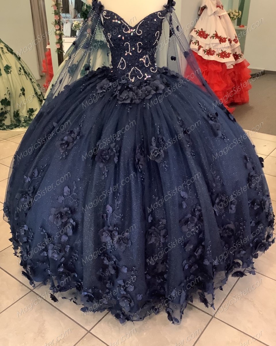Instock 3D Flowers Quinceanera dresses