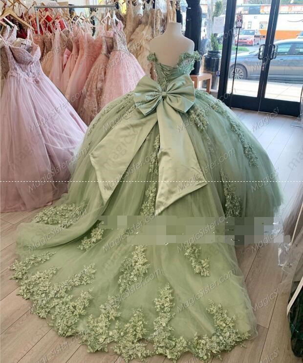 Instock 3D Flowers Quinceanera dresses