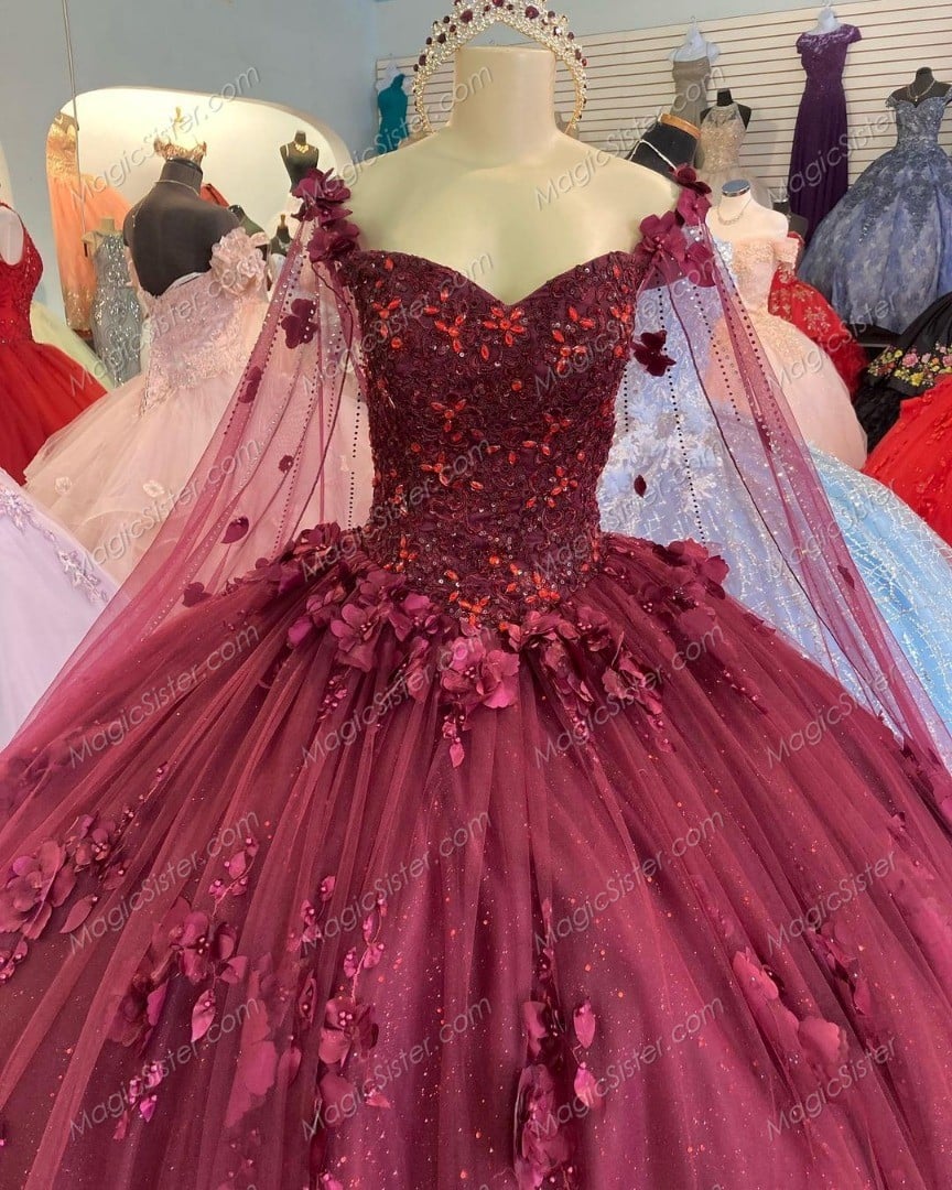 Instock 3D Flowers Quinceanera dresses