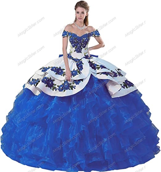 Instock embroidery Flowers Quinceanera dresses
