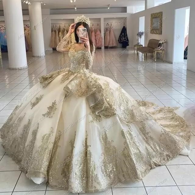 Instock 3D Flowers Quinceanera dresses