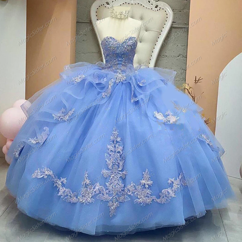 Instock 3D Flowers Quinceanera dresses