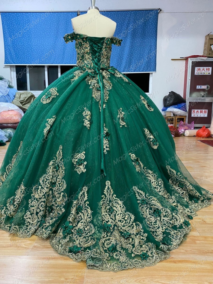 Instock 3D Flowers Quinceanera dresses