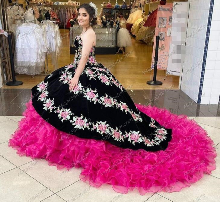 Instock 3D Flowers Quinceanera dresses