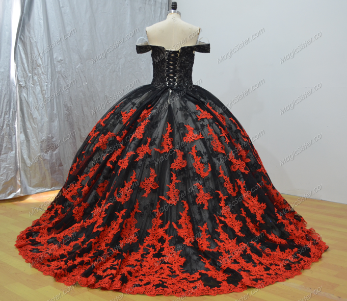 embroidery Flowers Quinceanera dresses