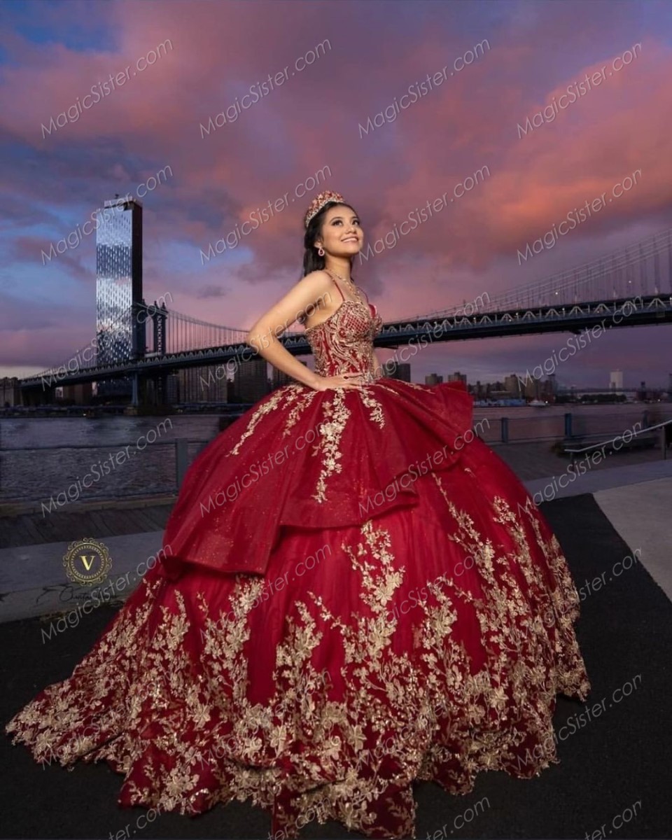 Instock 3D Flowers Quinceanera dresses
