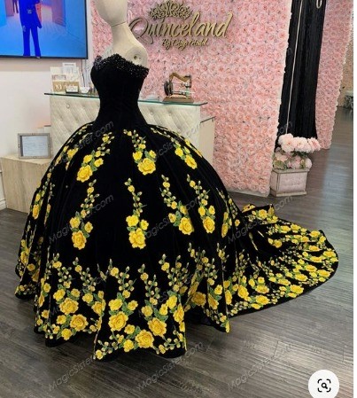 Instock embroidery Flowers Quinceanera dresses