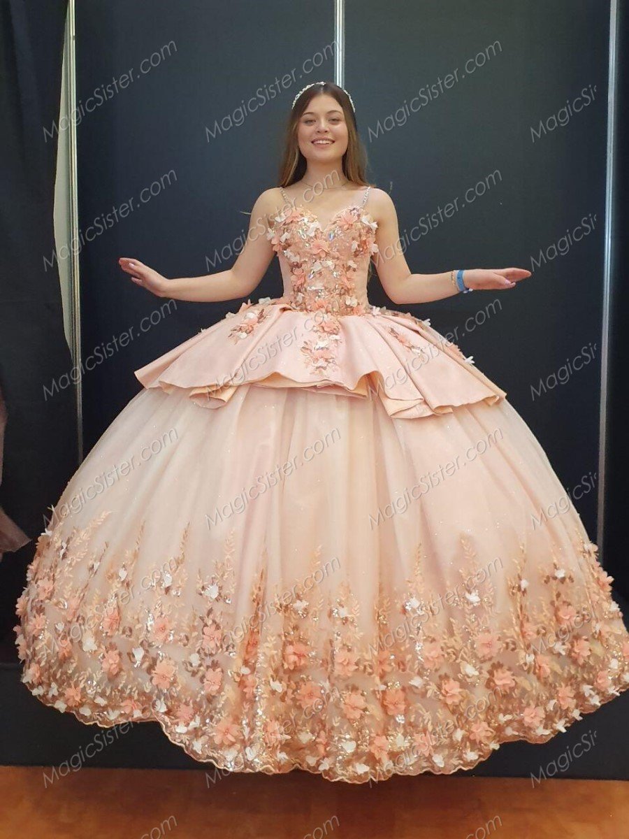 Instock 3D Flowers Quinceanera dresses