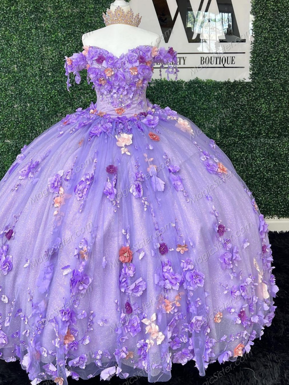 Instock 3D Flowers Quinceanera dresses