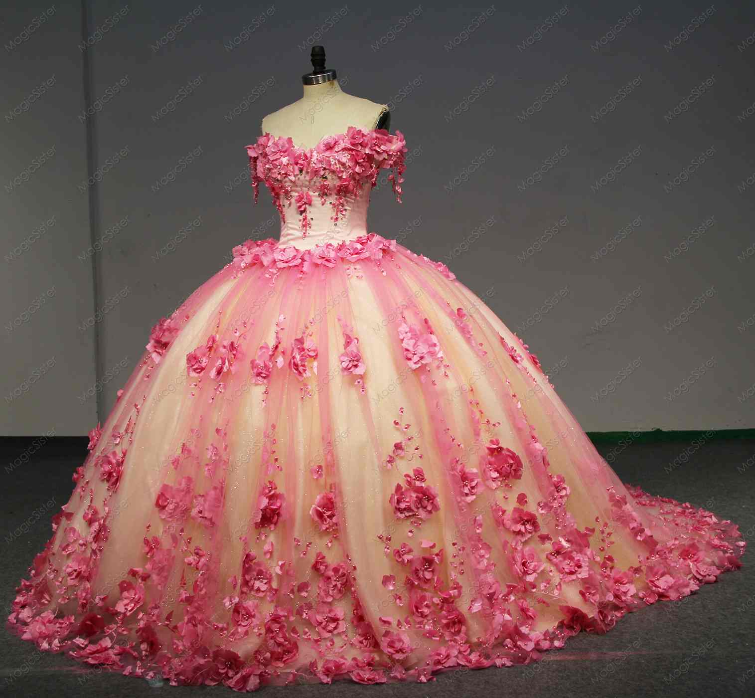 3D Flowers Quinceanera dresses