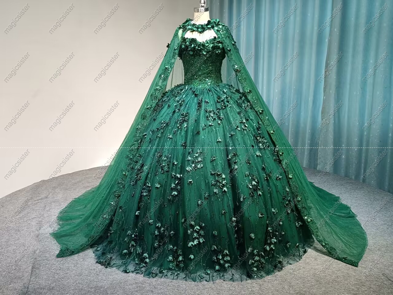 Instock 3D Flowers Quinceanera dresses