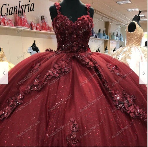Instock 3D Flowers Quinceanera dresses