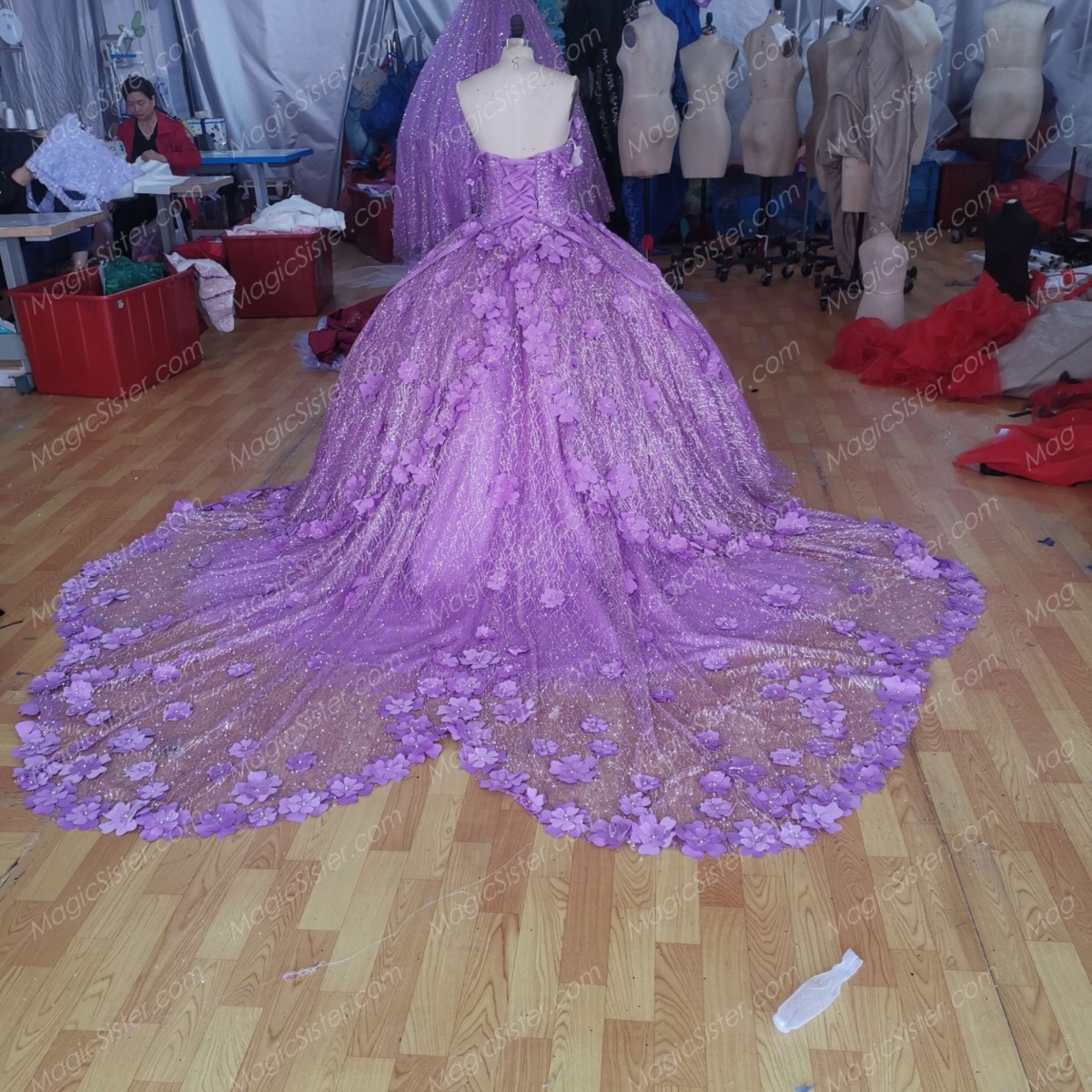Instock 3D Flowers Quinceanera dresses
