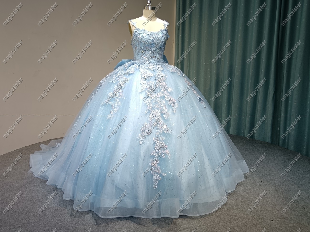 Instock 3D Butterfly Quninceanera Dress