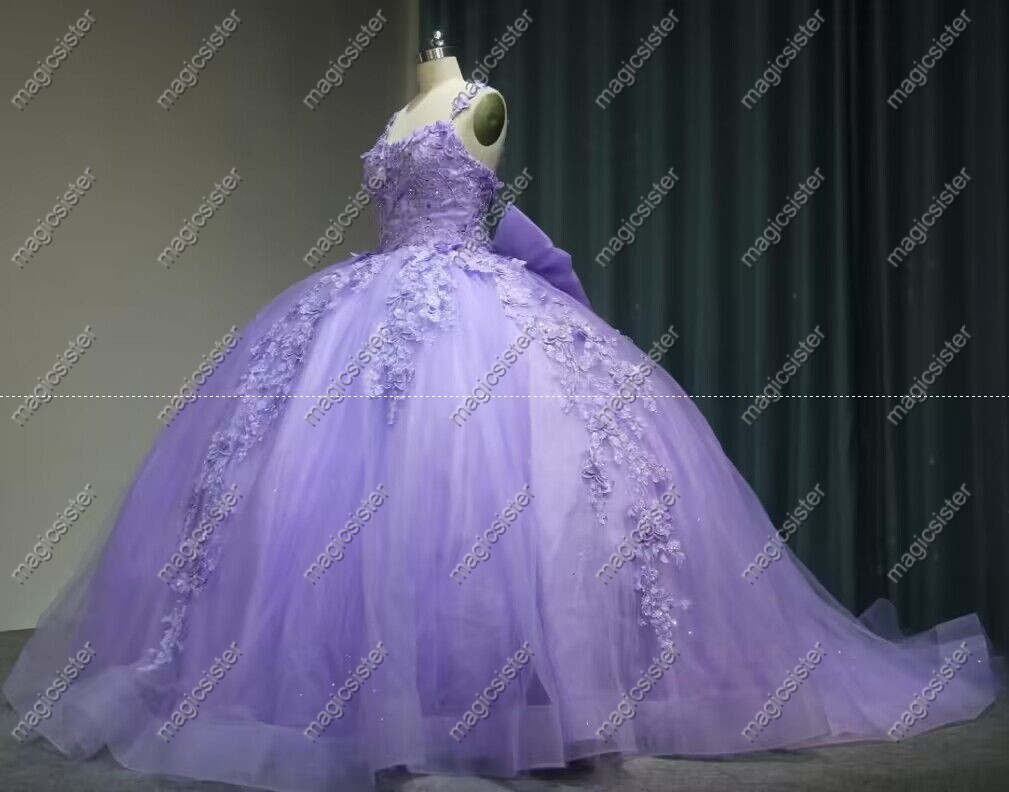Instock 3D Butterfly Quninceanera Dress