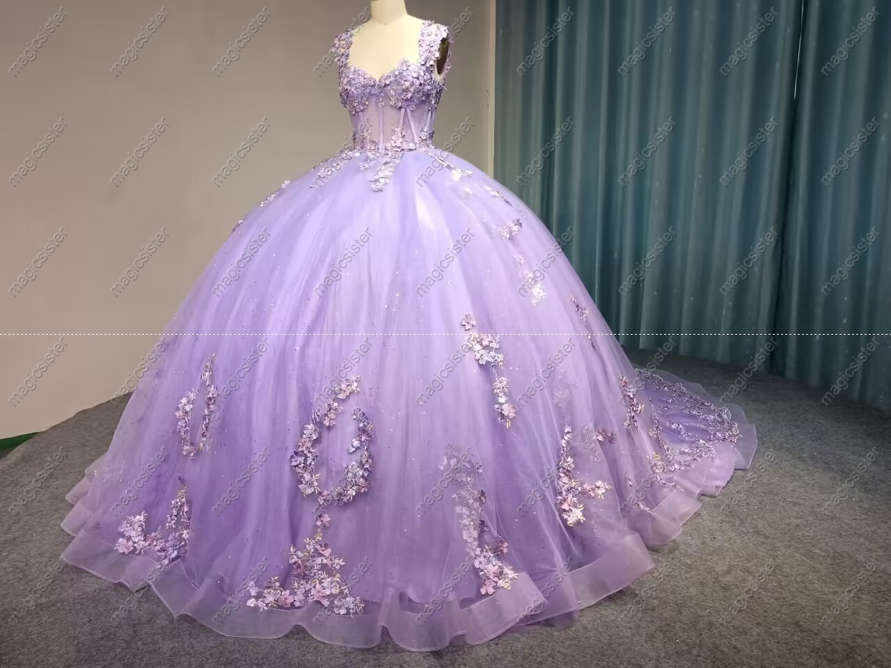 Instock 3D Flowers Quinceanera dresses