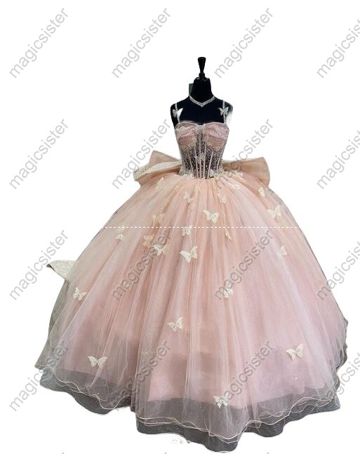 Instock Factory Wholesale Butterfly Quninceanera Dress