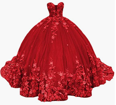 Instock 3D Flowers Quinceanera dresses