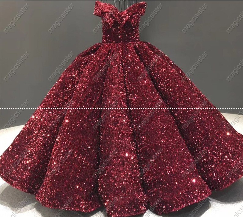 Instock Factory Wholesale Sequined Luxury Quinceanera Dress