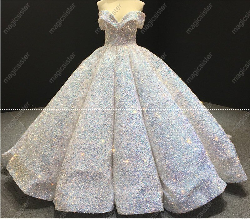 Instock Factory Wholesale Sequined Luxury Quinceanera Dress