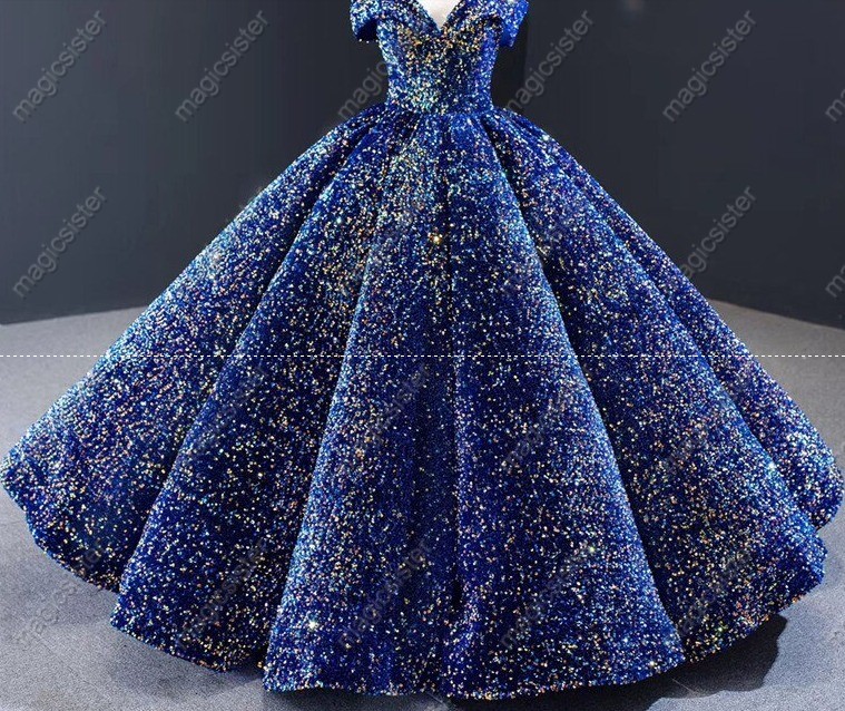 Instock Factory Wholesale Sequined Luxury Quinceanera Dress
