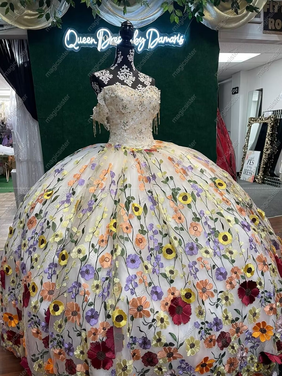 Instock Factory Wholesale Sunflower Quninceanera Dress